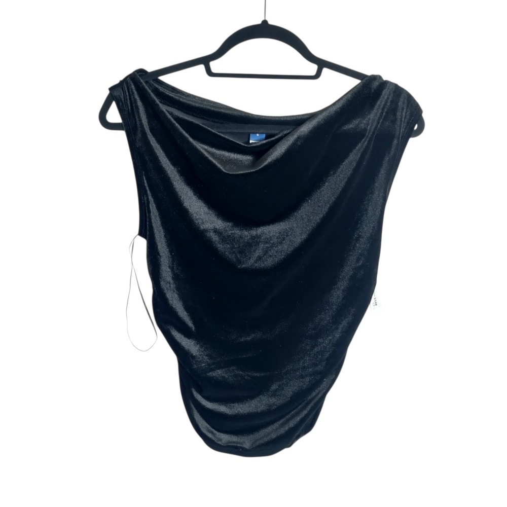 Old Navy Womens Black Velvet Cowl Neck Sleeveless Bodysuit Small S